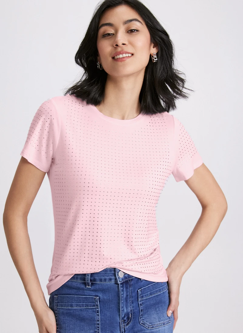 Rhinestone Detail T-Shirt