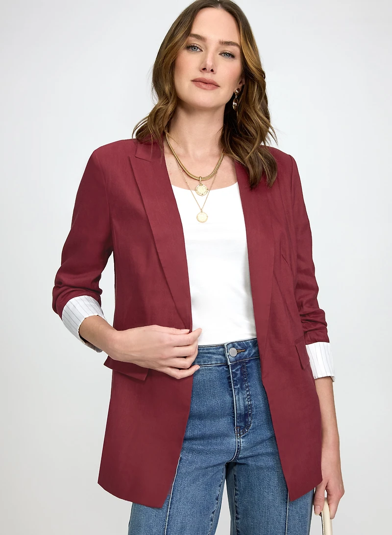 Linen-Blend Blazer