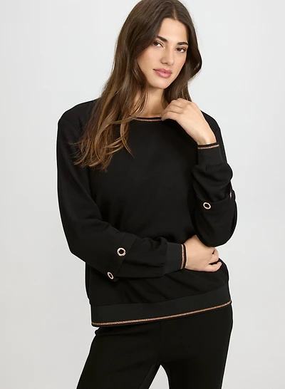 Grommet Embellished Top