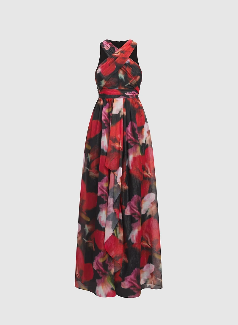 Metallic Floral Dress