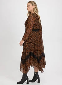 Floral Contrast Trim Dress