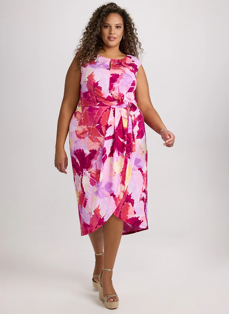 Tropical Self-Tie Dress