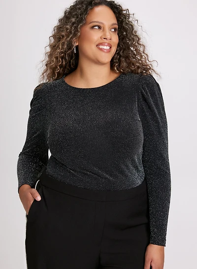 Metallic Long Sleeve Top