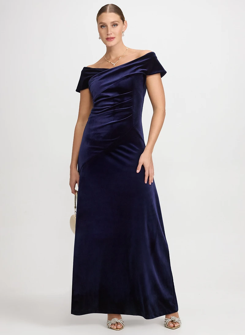 Off-The-Shoulder Velvet Dress