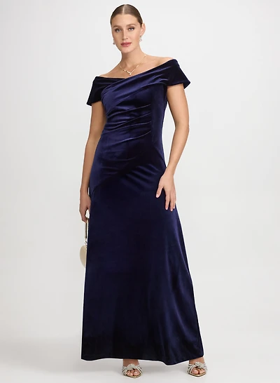 Off-The-Shoulder Velvet Dress