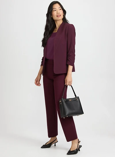 Twill 3/4 Sleeve Blazer & Ava Straight-Leg Pants