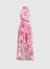 Robe florale à col licou