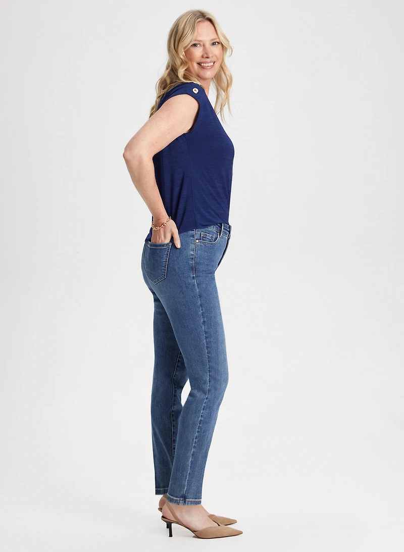 Essential High-Waist Slim Leg Jeans