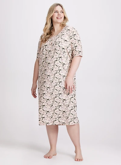 Robe de nuit à motif mélangé