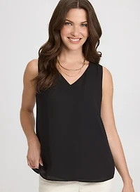 Sleeveless V-Neck Blouse