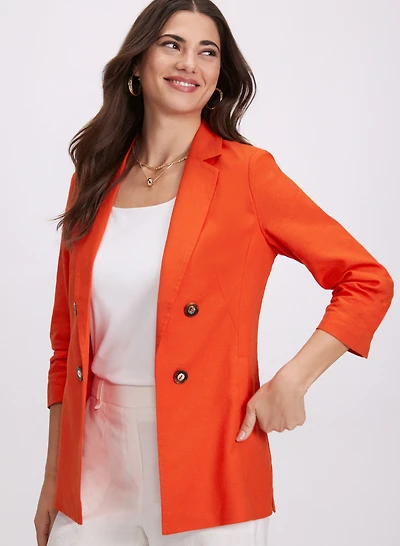 Linen-Blend Blazer
