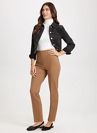 Studded Denim Jacket & Slim-Leg Pants