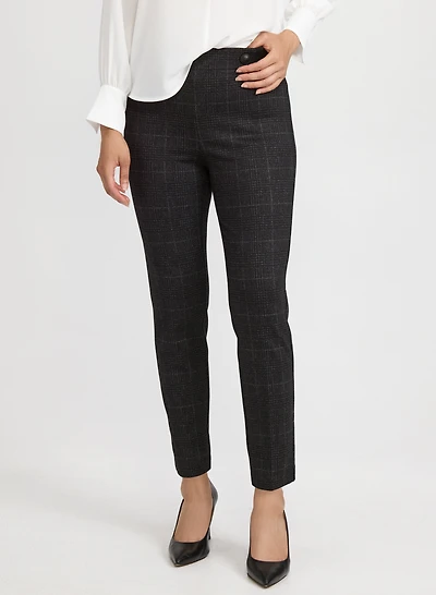 Sofia Check Print Slim-Leg Pants