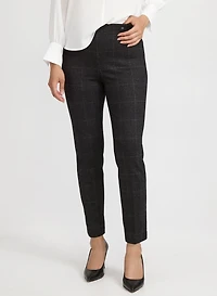 Sofia Check Print Slim-Leg Pants