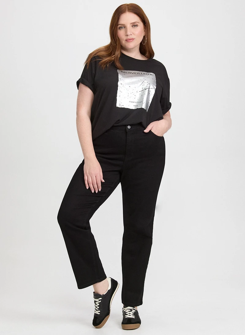 T-shirt imprimé à manches coude
