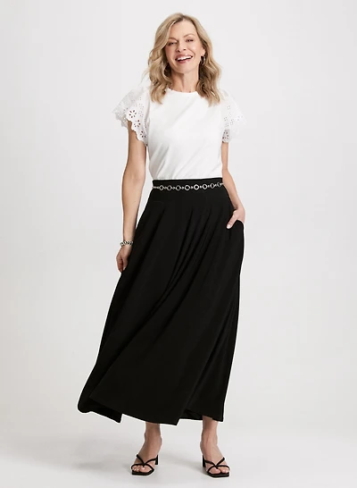 Eyelet T-Shirt & Maxi Skirt