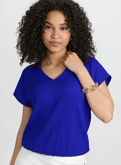 Textured Drop Shoulder Top