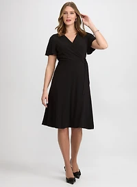 Crepe Fit & Flare Dress