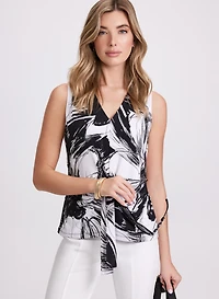 Blouse abstraite à taille nouée