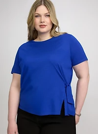 T-shirt noué en jersey flammé