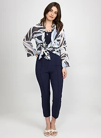 Chemisier en chiffon à motif de feuilles