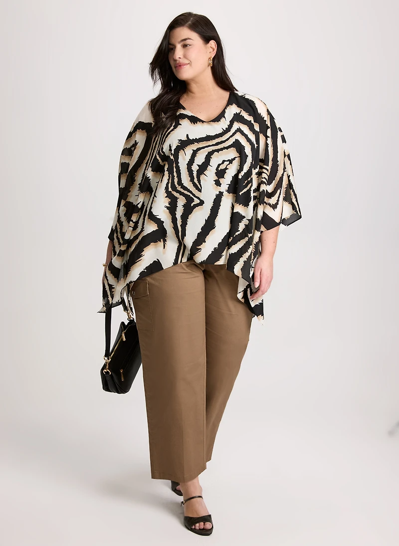 Blouse style poncho à motif animal