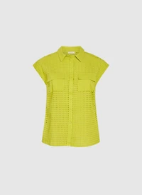 Blouse boutonnée à œillets