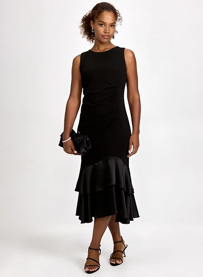 Tiered Satin Detail Dress