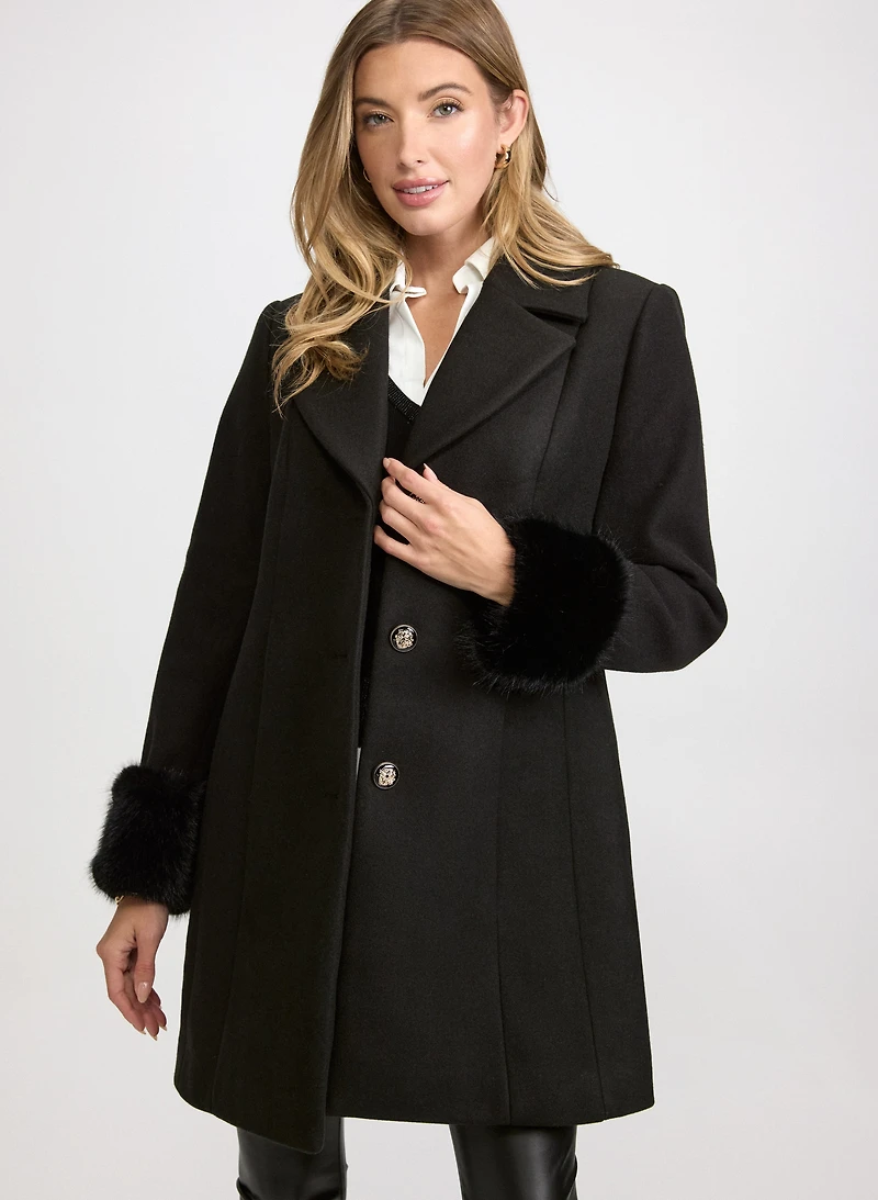 Stretch Wool-Blend Coat