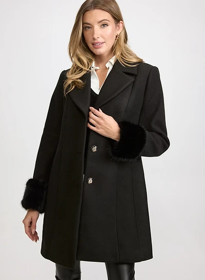 Stretch Wool-Blend Coat