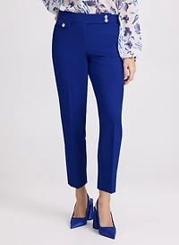 Pantalon Emma à jambe étroite boutons – court