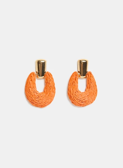 Boucles d'oreilles heurtoir en raphia