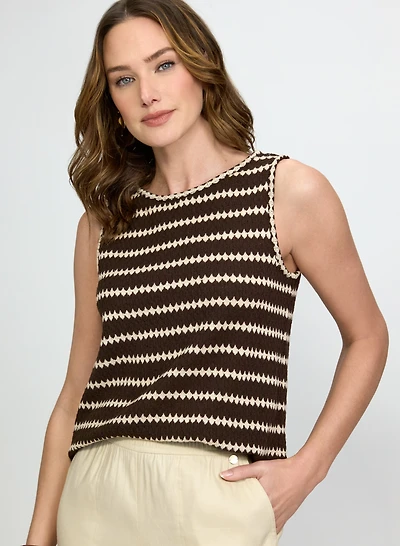 Striped Crochet Tank Top