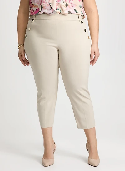 Pantalon cheville en bengaline à enfiler