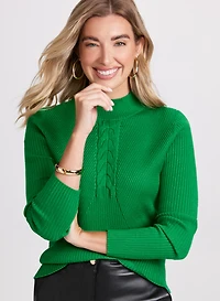 Pull col montant à détail torsad