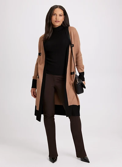 Colour-Block Cardigan & Straight Leg Jeans
