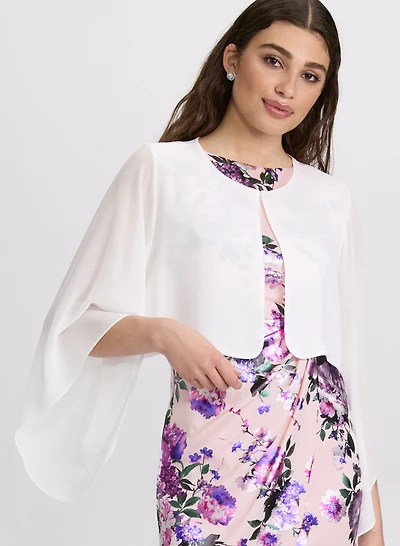 Flared Sleeve Chiffon Bolero
