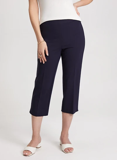 Slit Detail Straight-Leg Capris