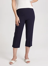 Slit Detail Straight-Leg Capris