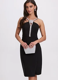 Rhinestone Trim Dress