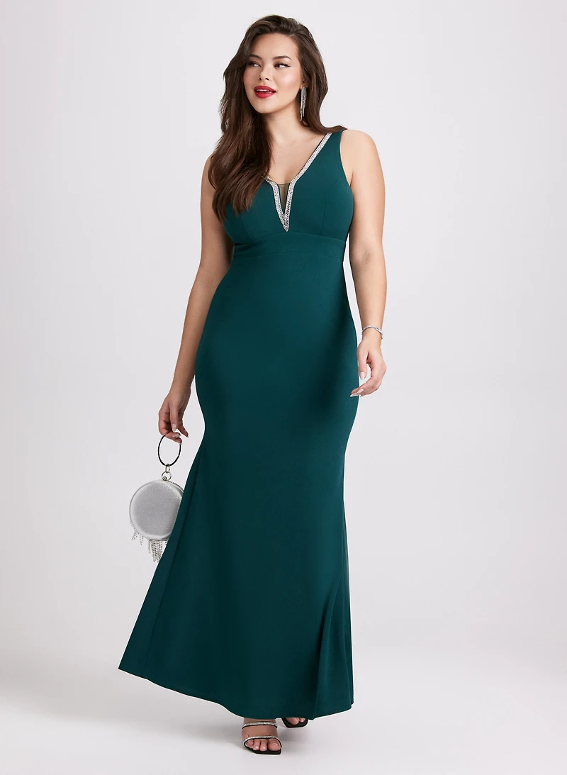 Rhinestone Embellished Maxi Dress