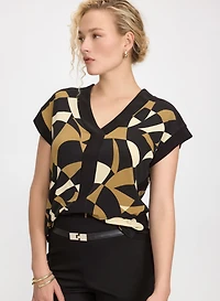 Geometric Cap Sleeve Top
