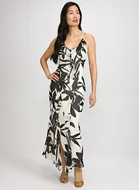 Robe volantée à motif floral