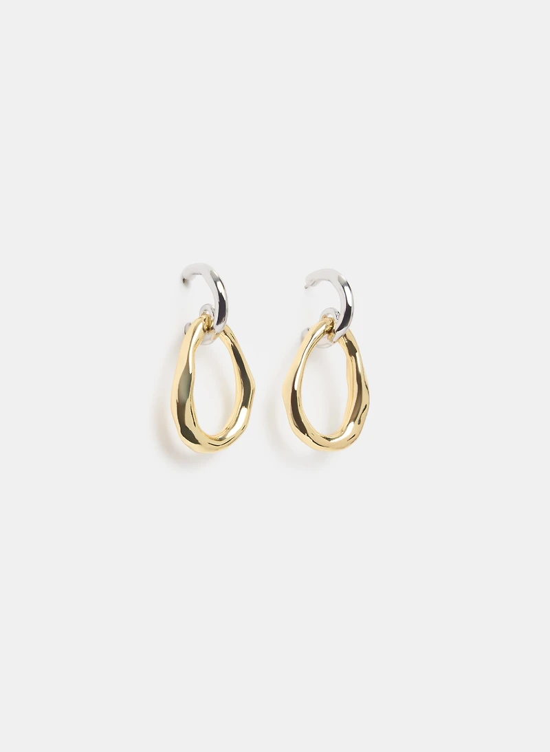 Boucles d'oreilles à deux tons