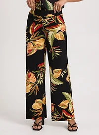 Pantalon tropical à jambe large enfiler