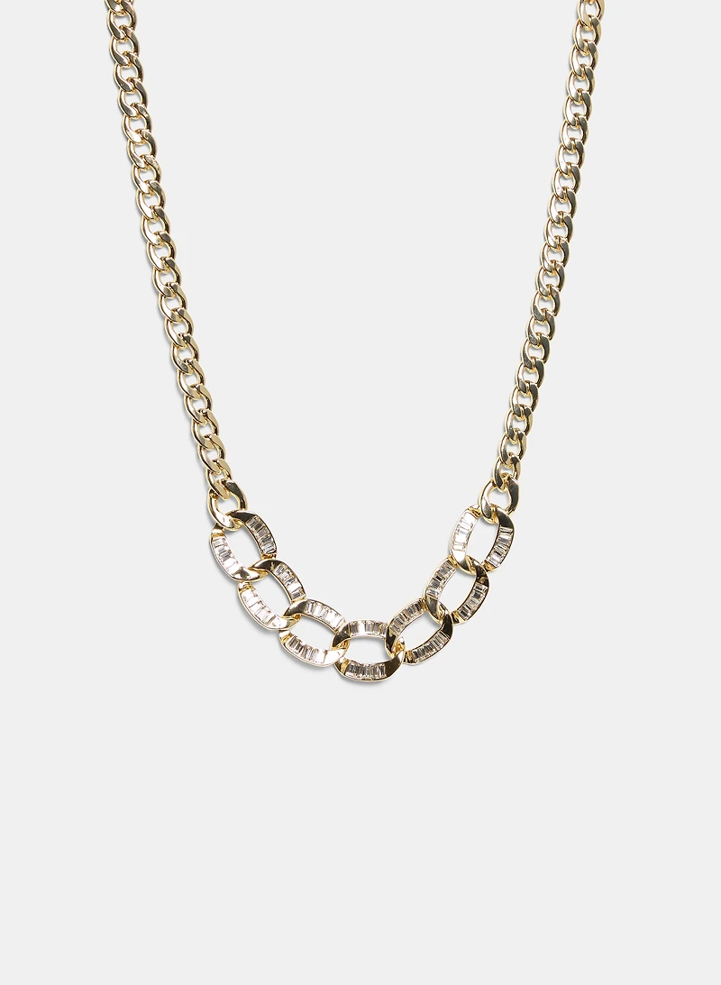 Collier à maillons larges en cristaux