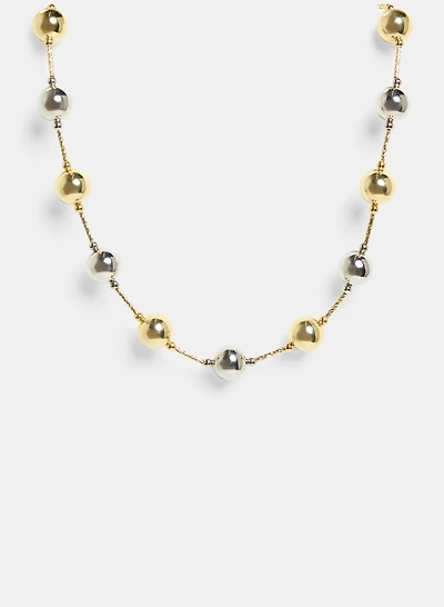 Collier à billes deux tons