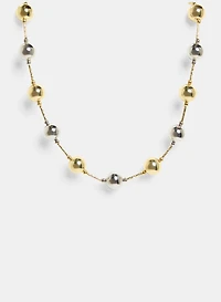 Collier à billes deux tons