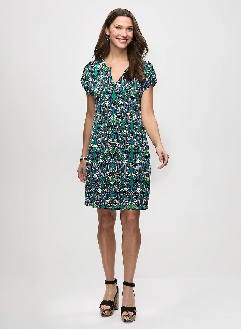 Robe à motif abstrait et anneaux ouverts