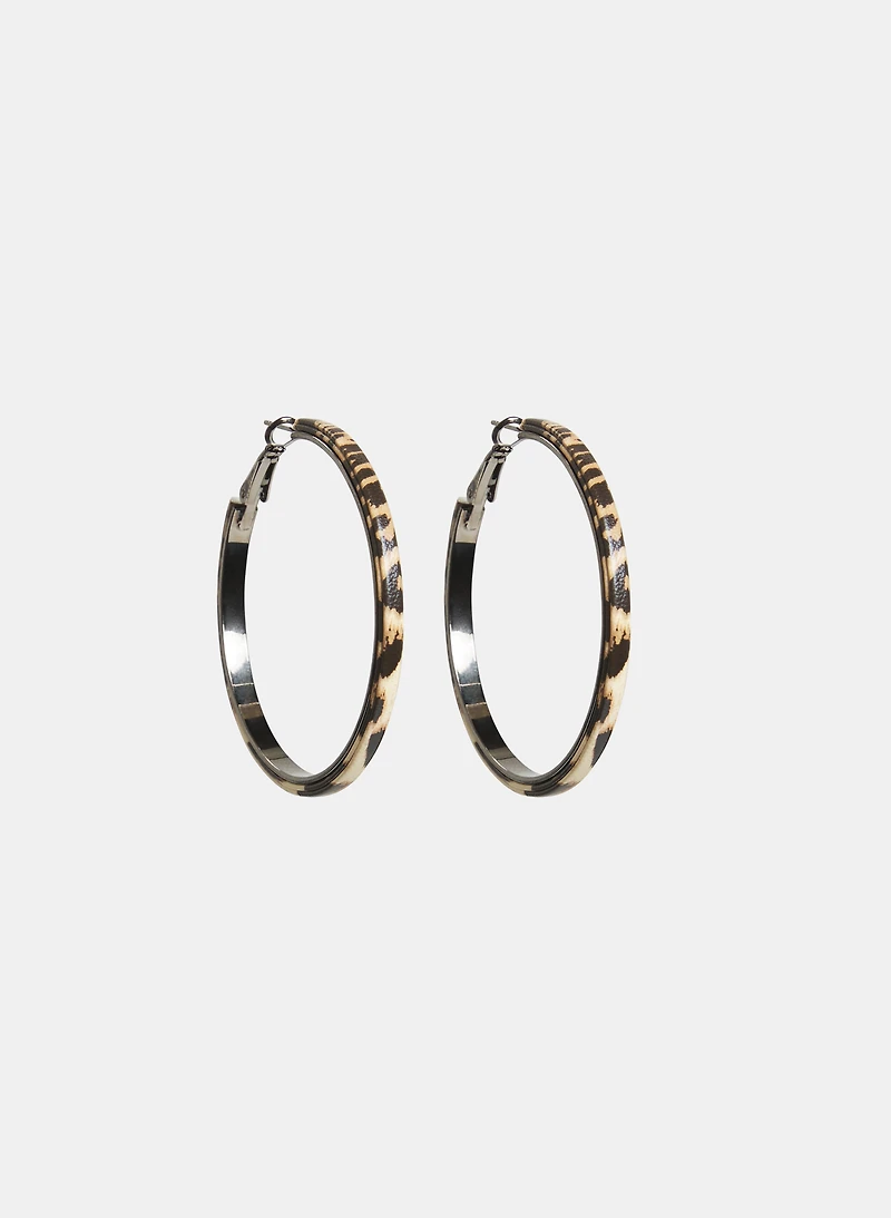 Leopard Print Hoop Earrings